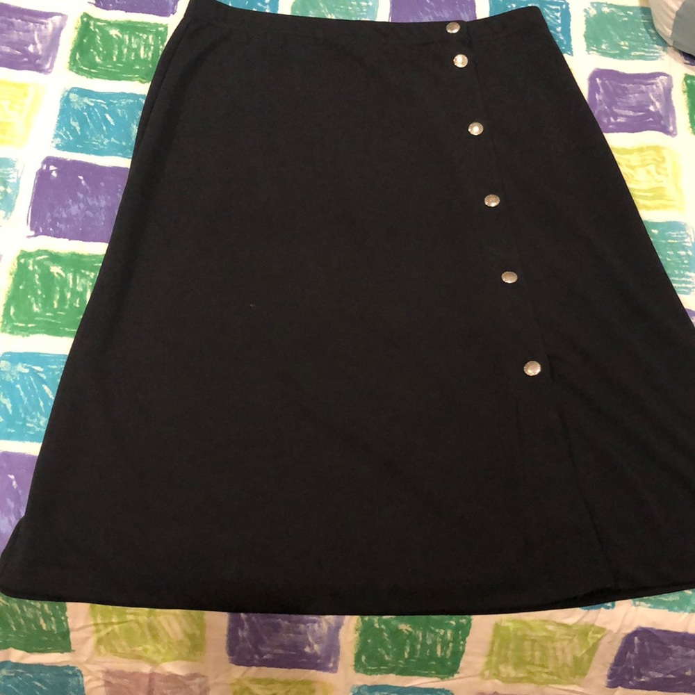 Michael Kors button up blue skirt with side slit